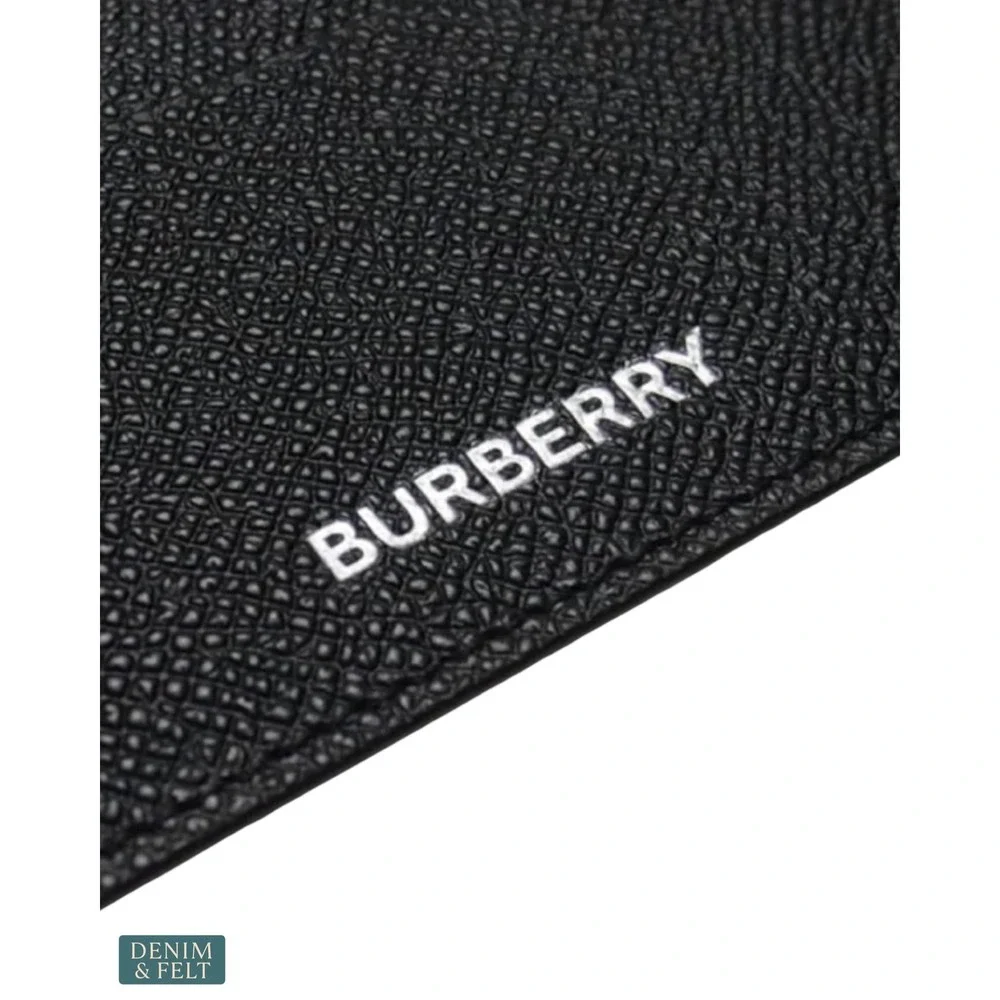 NEW Burberry Sandon Grained Leather Card Holder Black Business Card Case Wallet